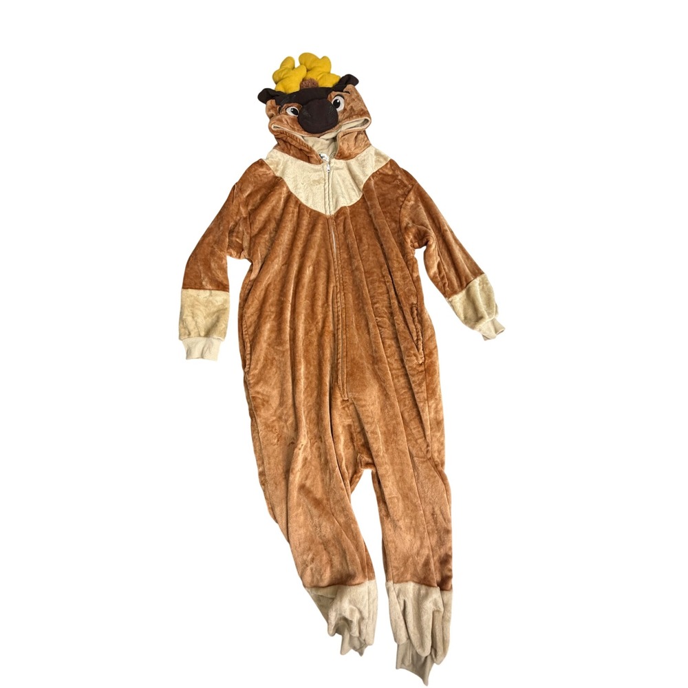 Vavalad Reindeer Kigurumi Brown Plush Animal Pajamas Costume Adult Small Sven